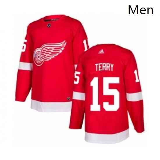 Mens Adidas Detroit Red Wings 15 Chris Terry Premier Red Home NHL Jersey